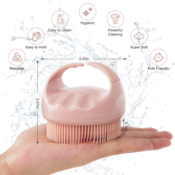 Silicone Bath Body Brush Scrubber with Soap Dispenser Body Brush for  Shower, Silicone Massage Bath Brush , Dry Skin Spa Brush, Scrubber Handle  Looafh