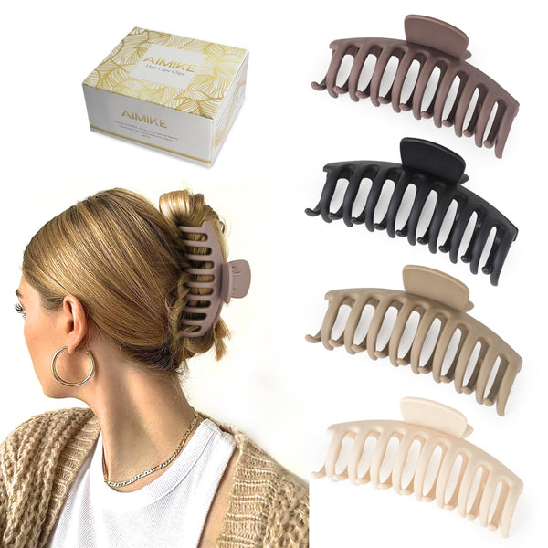 Earth Tone Banana Hair Claw Clips