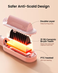 Hair Straightener Brush S10 Pink
