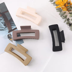 Earth Tone Rectangle Hair Claw Clips